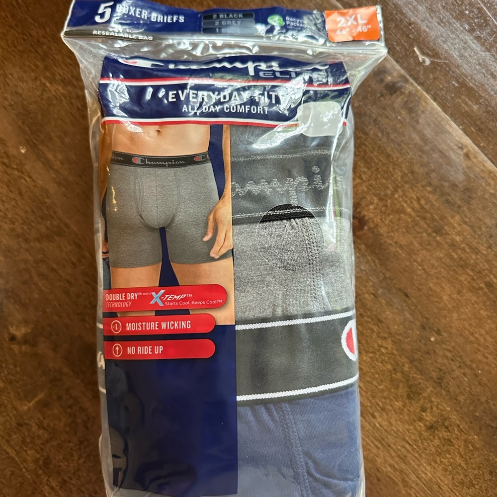 NWT Champion Elite 5 pack boxer briefs